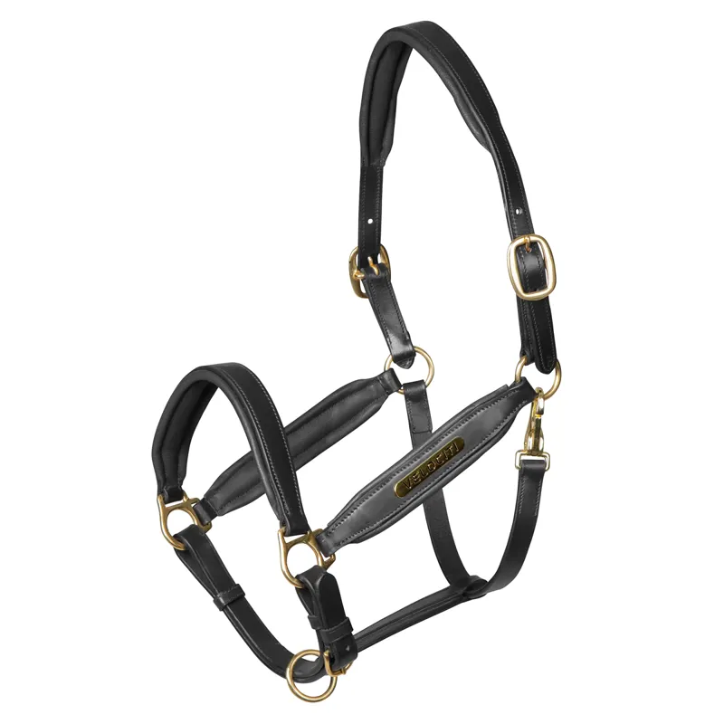 Shires Velociti Gara Leather Headcollar - Black